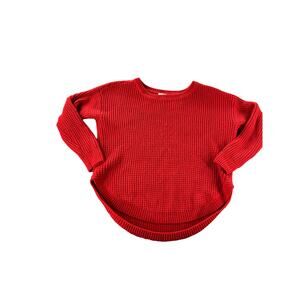 Westbound Red Knit Crew Neck Pullover Long Sleeve Sweater Women's Size Medium